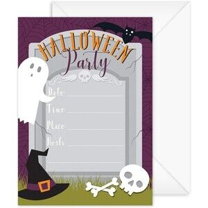 Set of 25 Spooky Halloween Party Invitations Fill in the Blank Halloween Invites